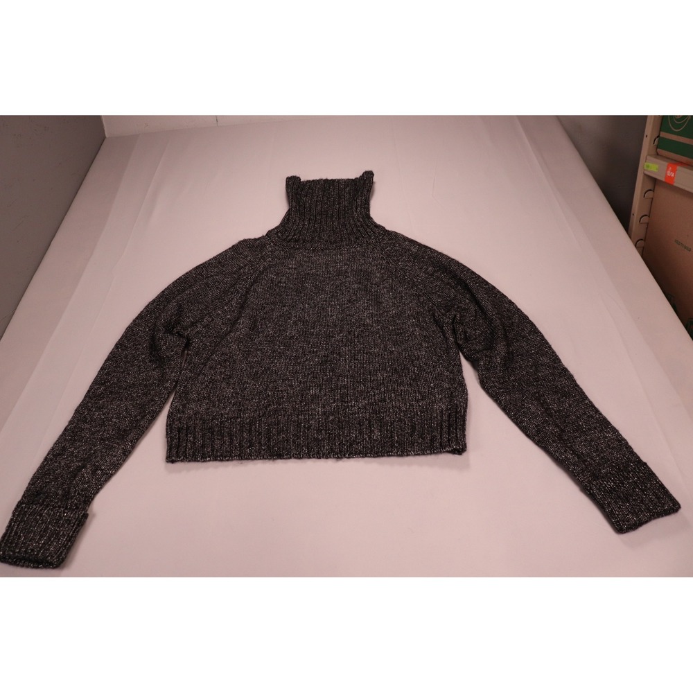 Line the Label Womens Cosmic Metallic Turtleneck Sweater Grey 9600MKF19 S